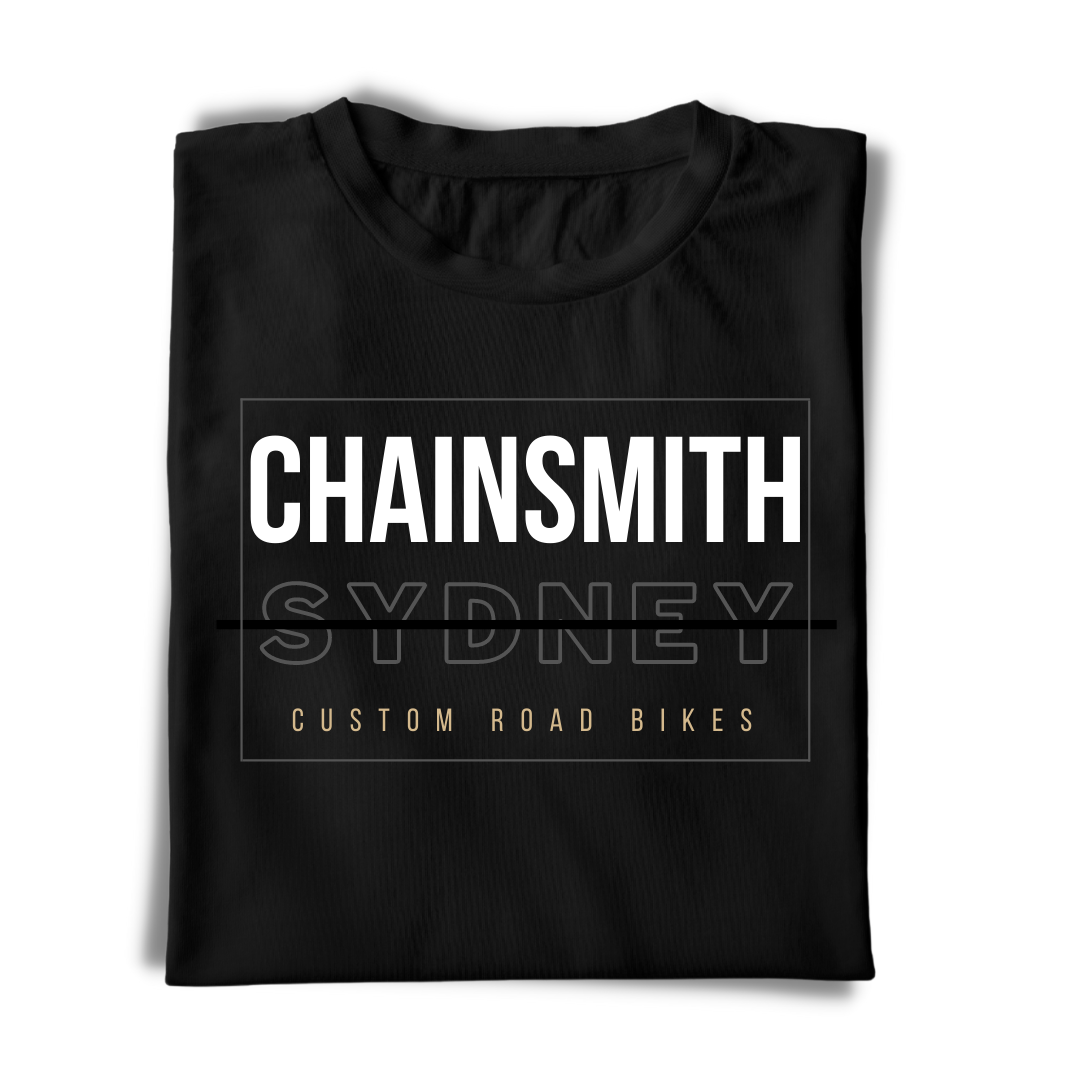 CHAINSMITH CUSTOMISED T-SHIRT ACCESSORY CYCLING SYDNEY AUSTRALIA BIKE SHOP
