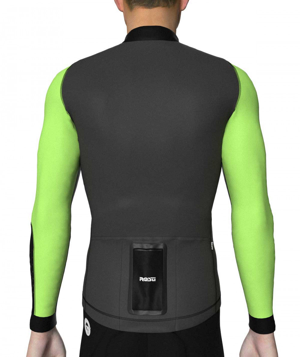 ROSTI MENS SPRING JERSEY LONG SLEEVE BLACK-LIME GREEN (MINERAL-GOMBO) CYCLING SYDNEY AUSTRALIA BIKE SHOP