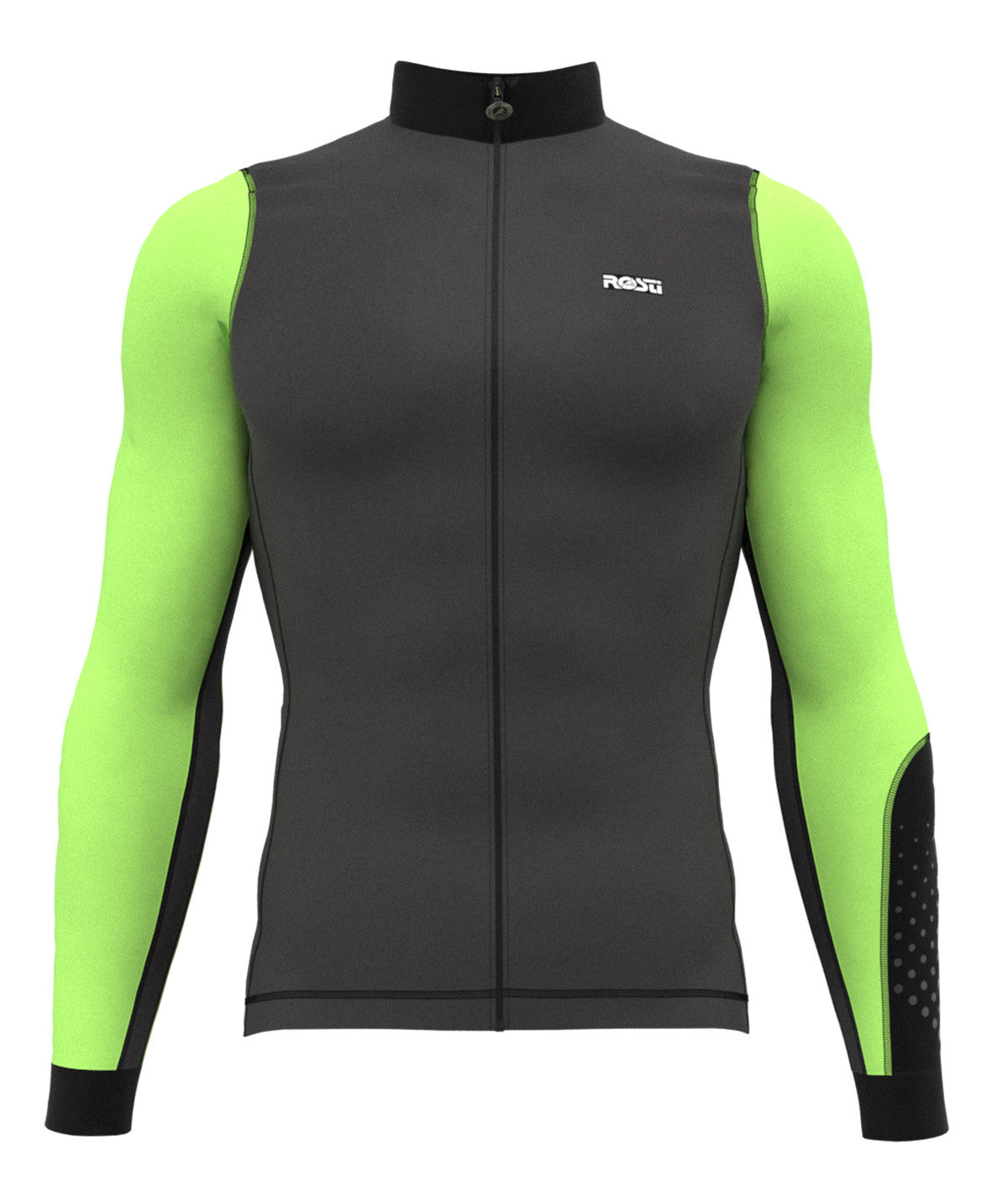 ROSTI MENS SPRING JERSEY LONG SLEEVE BLACK-LIME GREEN (MINERAL-GOMBO) CYCLING SYDNEY AUSTRALIA BIKE SHOP