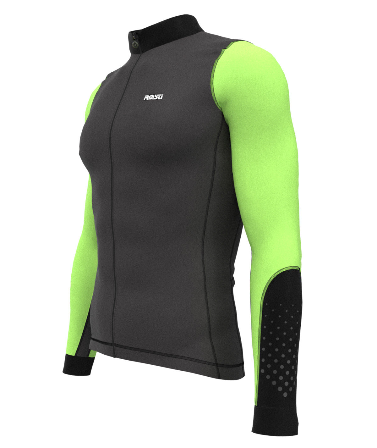 ROSTI MENS SPRING JERSEY LONG SLEEVE BLACK-LIME GREEN (MINERAL-GOMBO) CYCLING SYDNEY AUSTRALIA BIKE SHOP