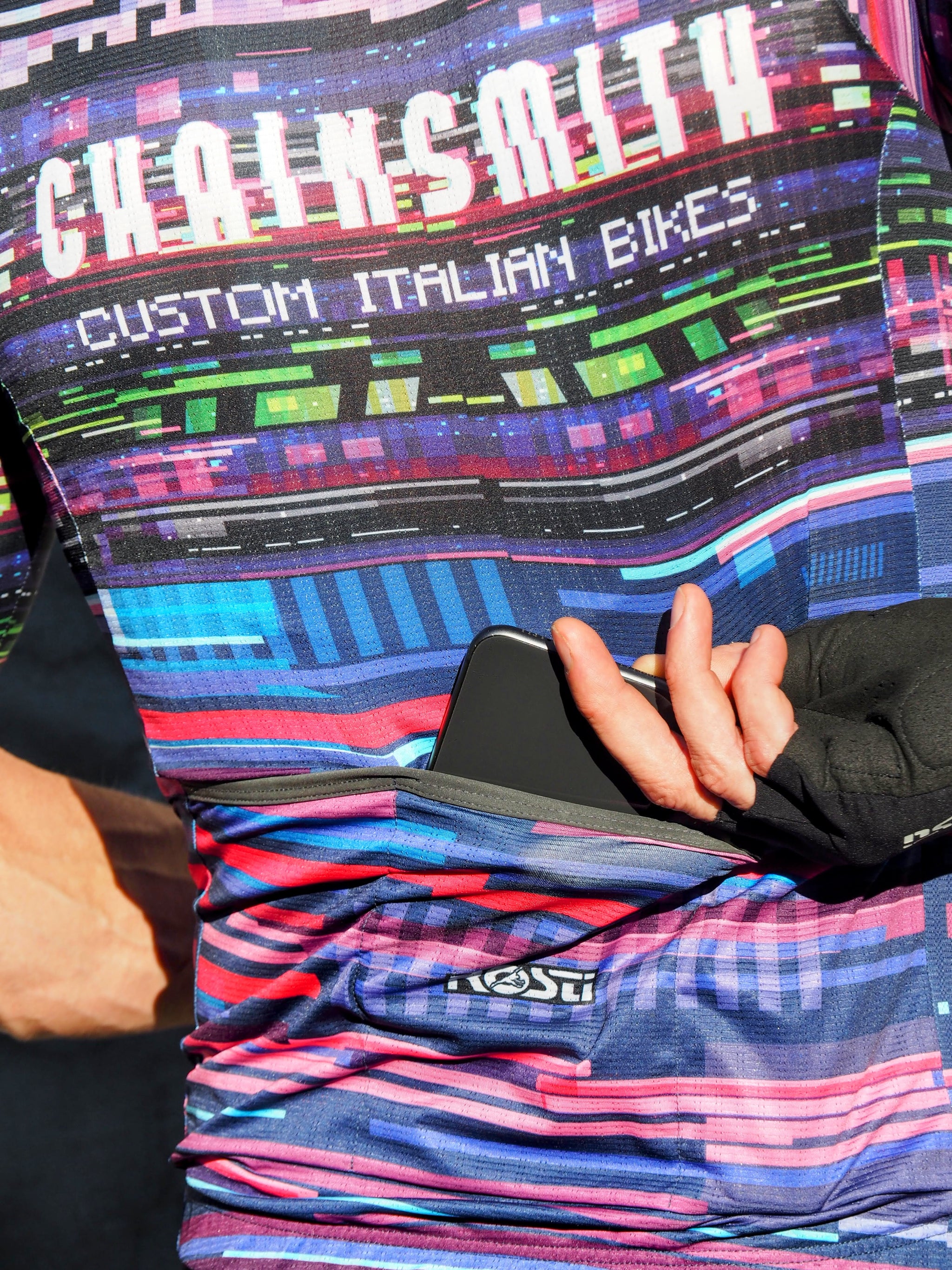 chainsmith jersey kit multicolour detail rear pockets