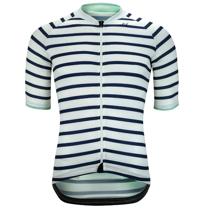 VELOCIO BRETON MENS WHITE-NAVY JERSEY  CYCLING SYDNEY AUSTRALIA BIKE SHOP