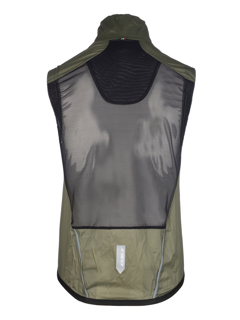 Q36.5 AIR SHELL WIND VEST MEN OLIVE GREEN CHAINSMITH BIKE SHOP