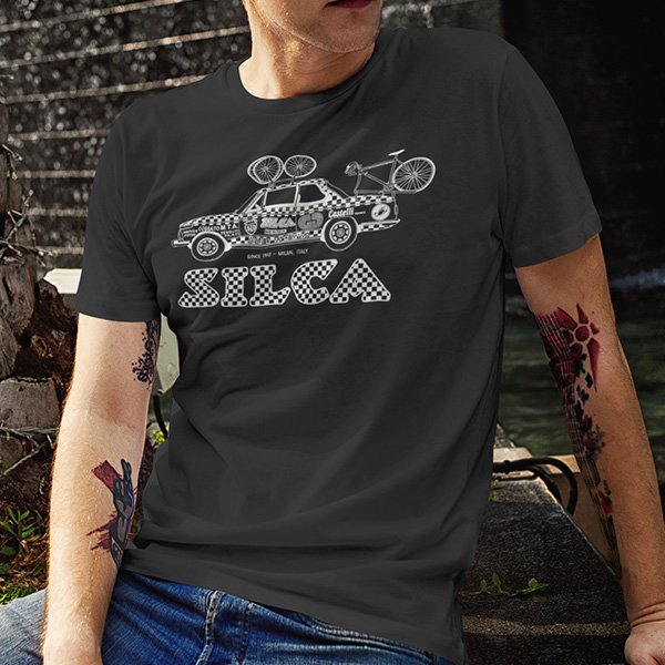 SILCA 1972 BMW 2002 T-SHIRT - PEUGEOT RACE TEAM BLACK MEDIUM ACCESSORY CYCLING SYDNEY AUSTRALIA BIKE SHOP