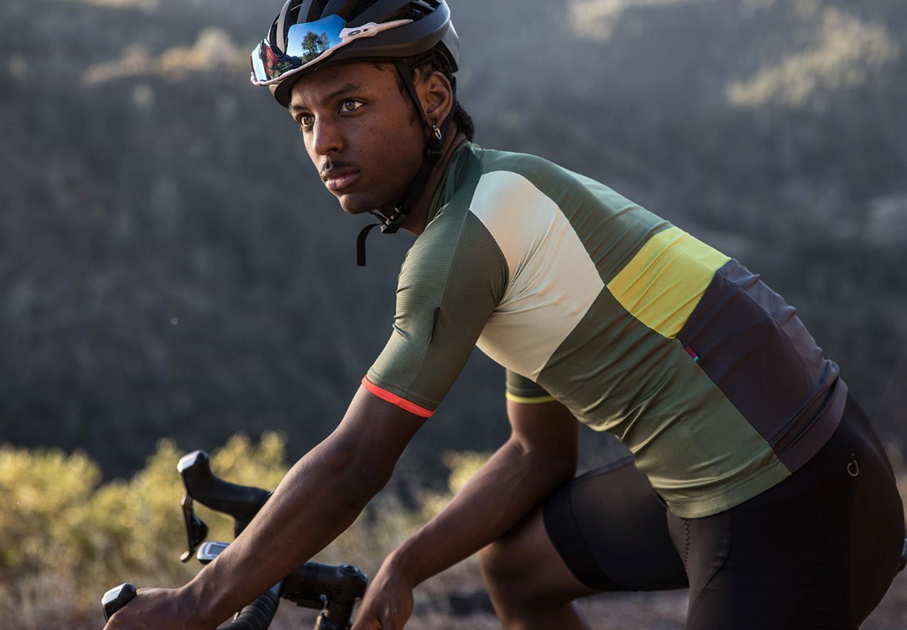 Green jersey shop bike shop