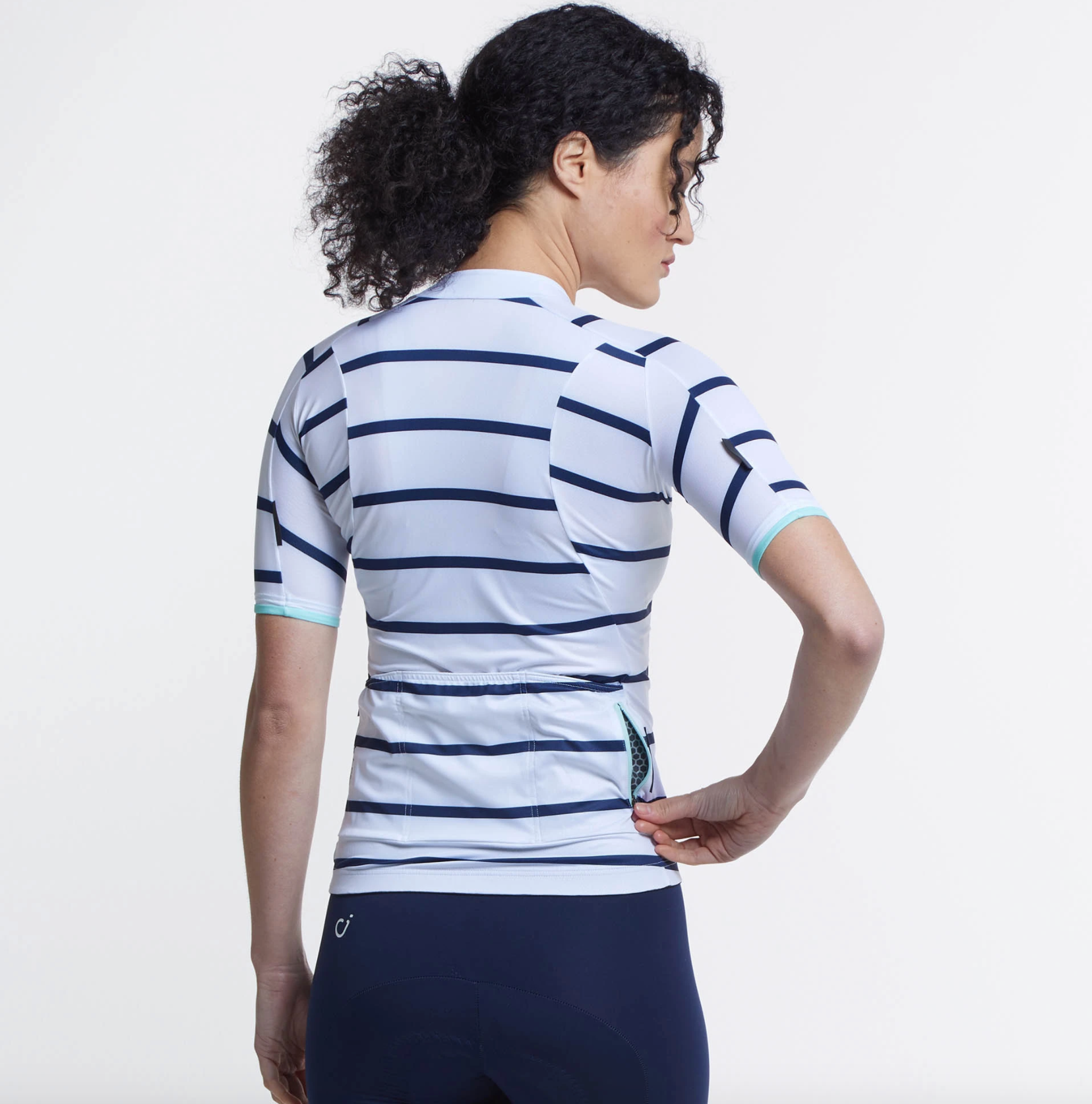 VELOCIO WOMENS BRETON JERSEY WHITE NAVY CYCLING SYDNEY AUSTRALIA BIKE SHOP
