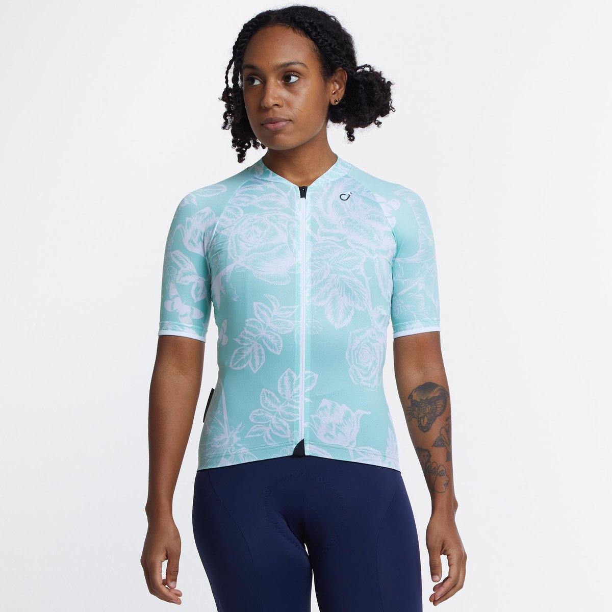 VELOCIO WOMENS LUNA FLORAL SE JERSEY MINT CHAINSMITH BIKE SHOP