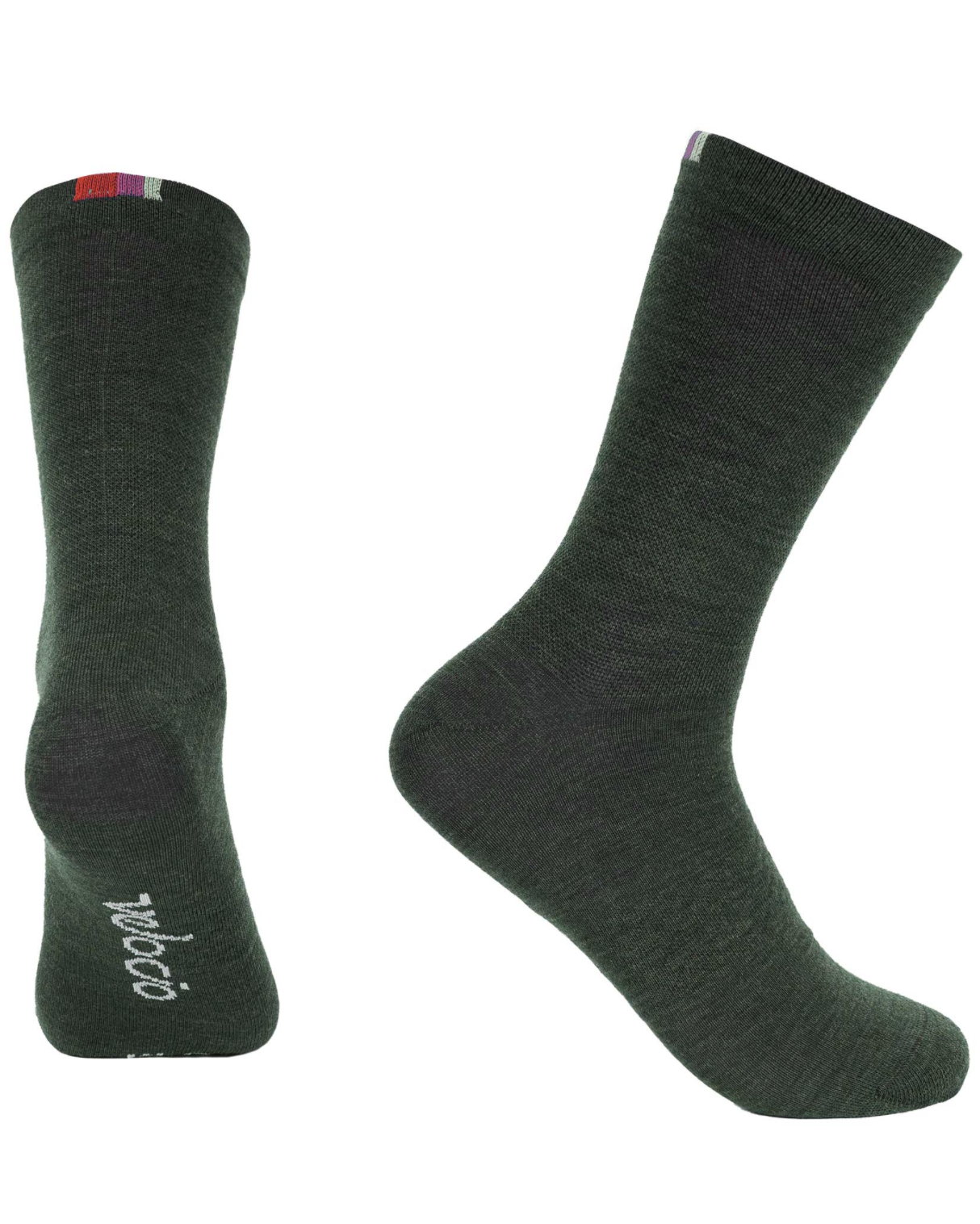 VELOCIO WOOL SOCKS SIGNATURE WARMER DARK OLIVE CYCLING SYDNEY AUSTRALIA BIKE SHOP