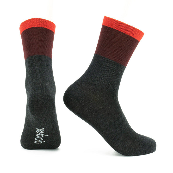 VELOCIO WOOL SOCKS TRICOLOR WARMER RED CYCLING SYDNEY AUSTRALIA BIKE SHOP