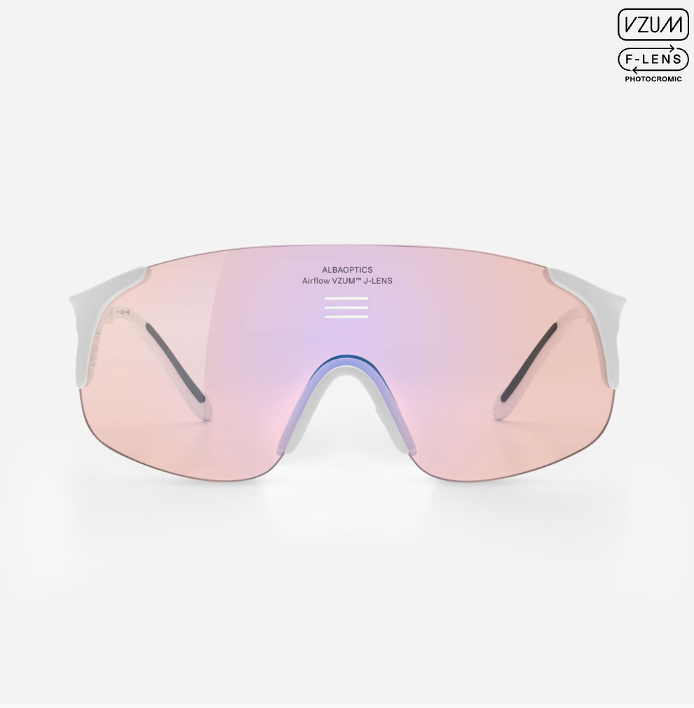 Alba Optics JUMBO performance cycling eyewear SIDE PHOTOCROMATIC PINK LENS