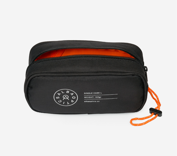 Alba Optics Single Case L hard-shell sunglasses case for cyclists – protective gear storage in black compact design