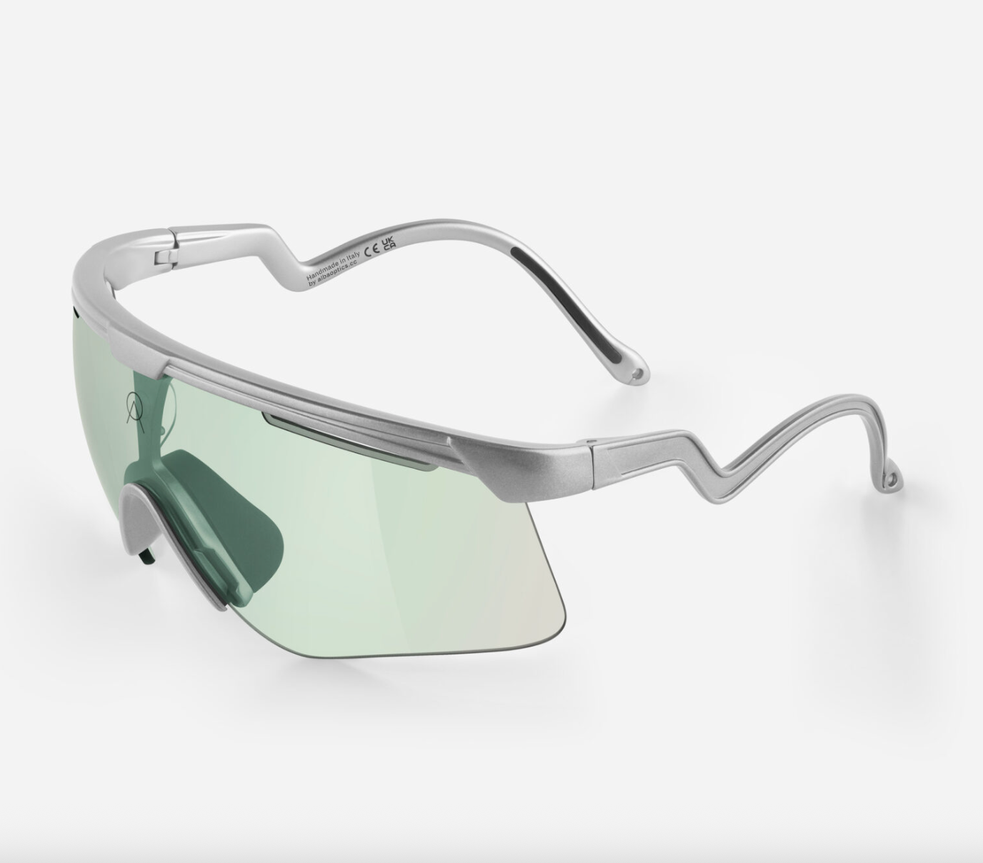 Alba Optics Delta Silver Metal sunglasses with VZUM™ F-LENS BTL – top view showcasing photochromic lens
