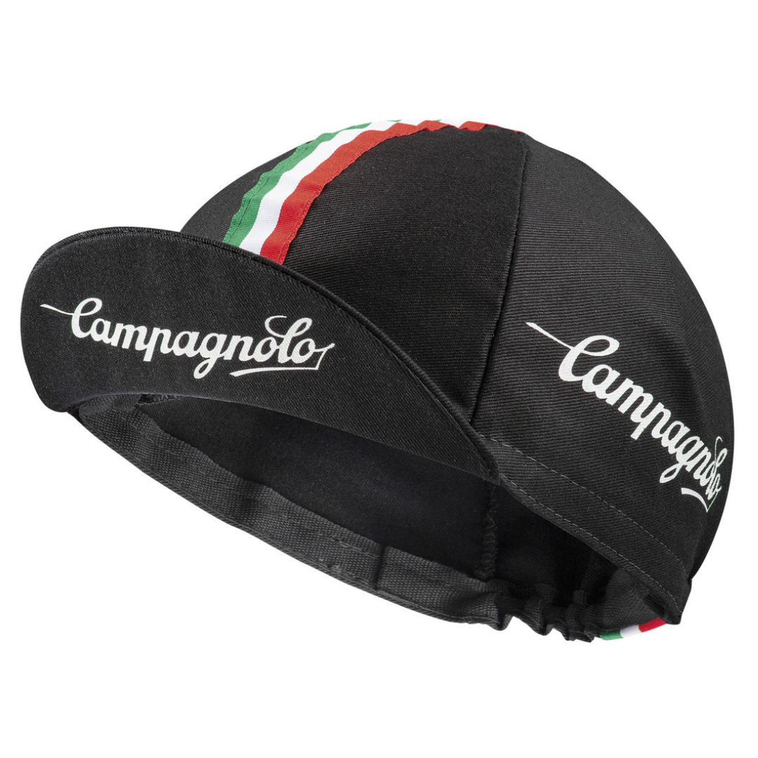 CAMPAGNOLO CLASSIC BLACK CYCLING CAP ACCESSORY CHAINSMITH BIKE SHOP