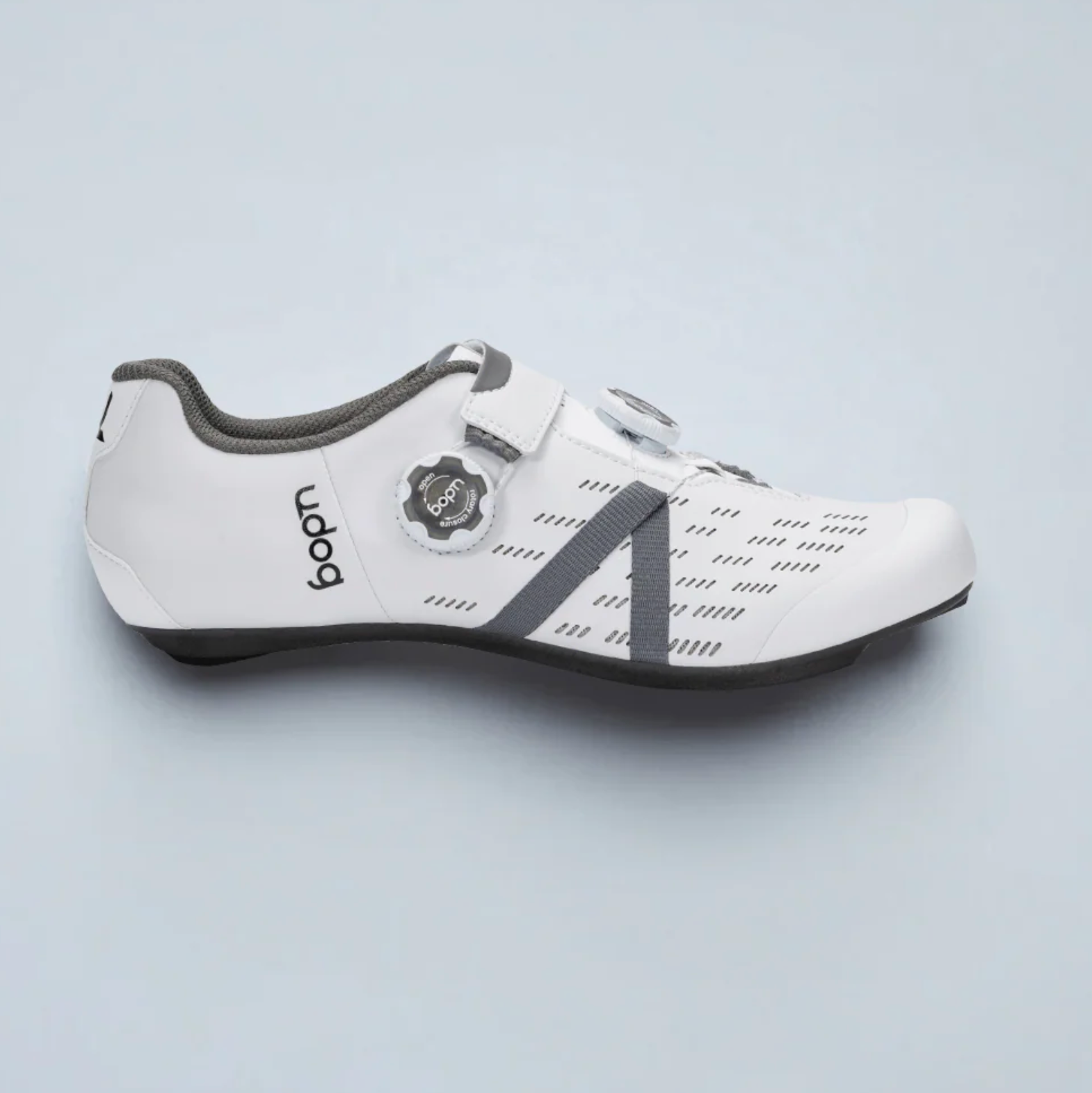 outer view of Udog Cento road cycling shoes highlighting sleek upper and carbon sole