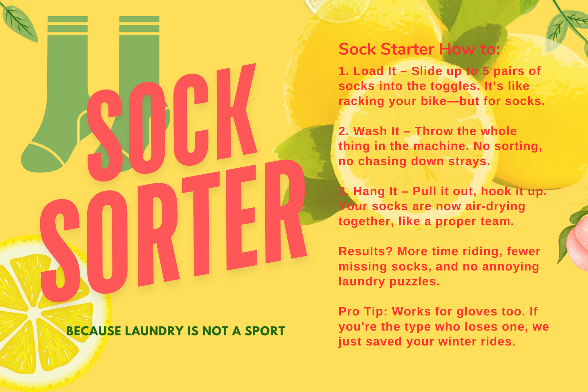 CYCLIST SOCK SORTER – QUICK-CLIP LAUNDRY ORGANIZER FOR ACTIVE KITS