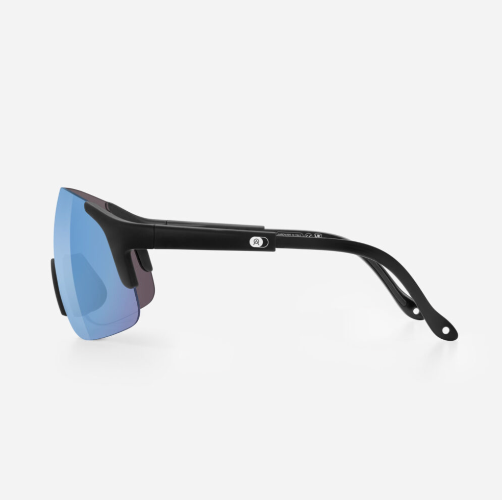Oversized VZUM F-LENS FIRE lens on Alba Optics JUMBO performance cycling eyewear