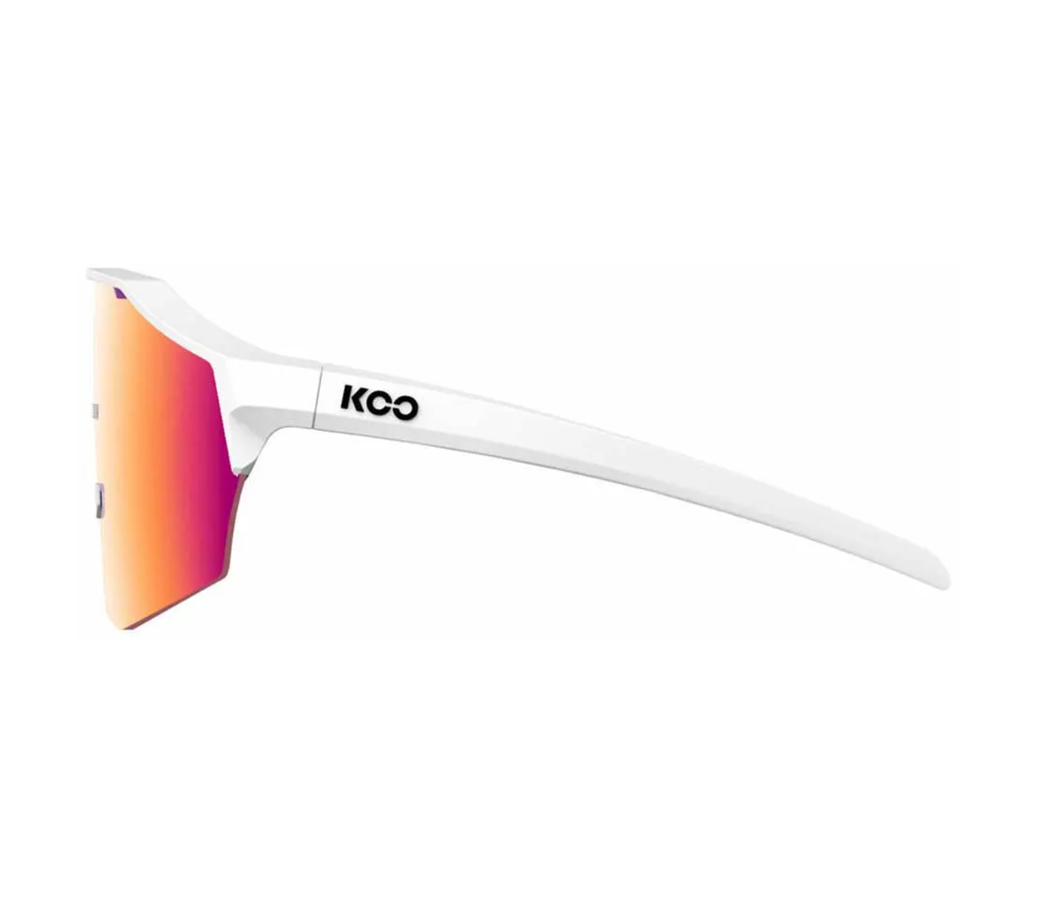 Side profile of KOO Alibi Large White performance cycling sunglasses