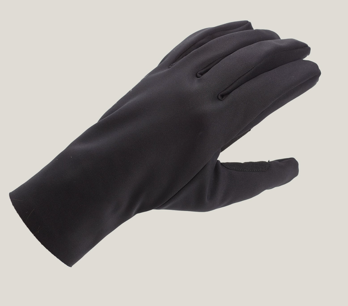 Velocio LUXE Thermal Softshell Gloves black front view showing winter cycling fit