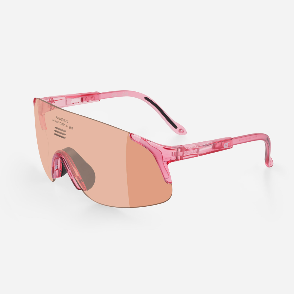 Triple airflow ventilation ports on Alba Optics JUMBO cycling sunglasses reducing fogging during endurance rides