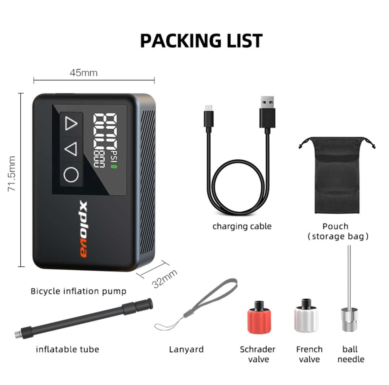 USB Type-C Charging Port on Xplova MP1 Mini Pump