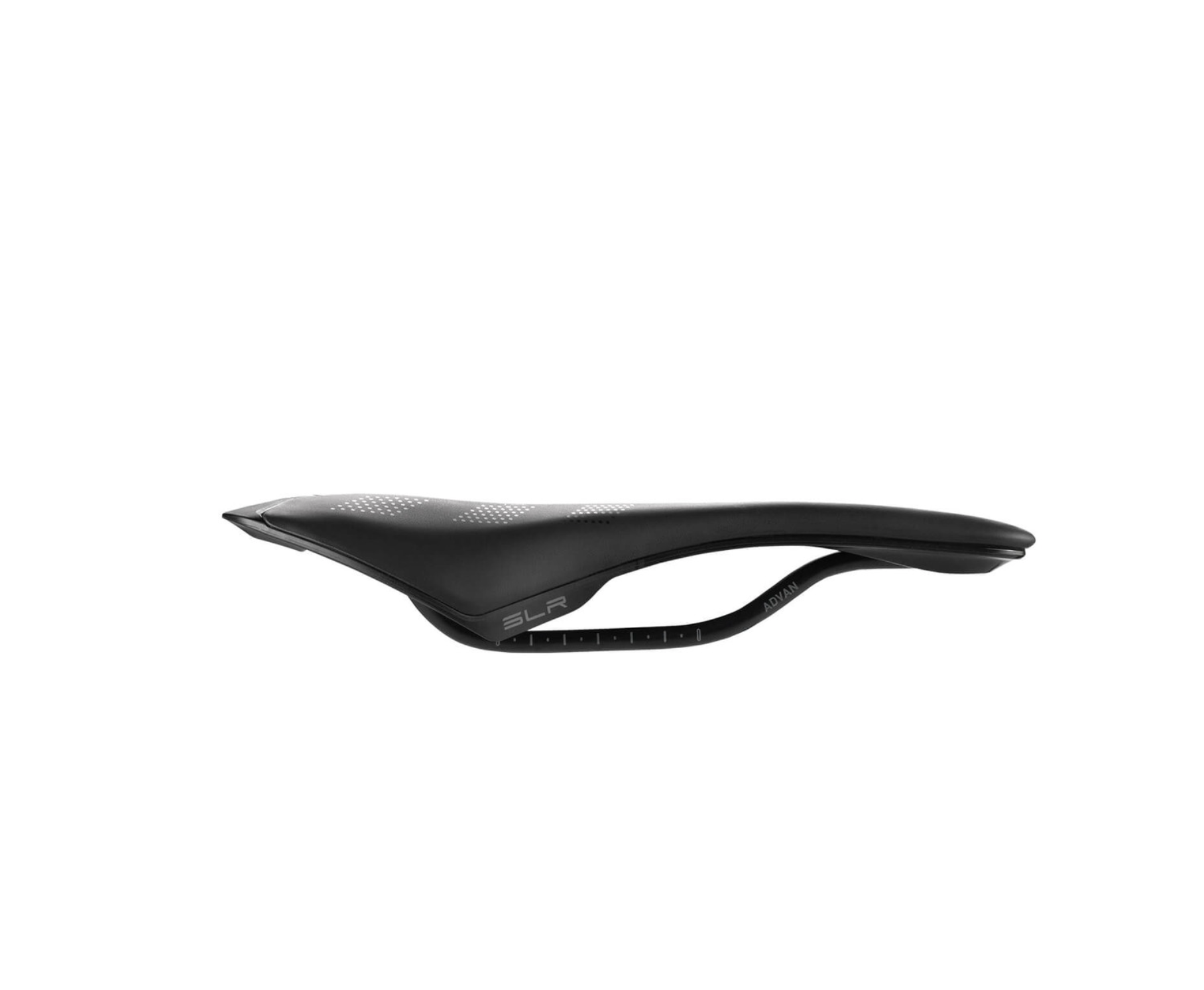 Black bicycle saddle on a white background
