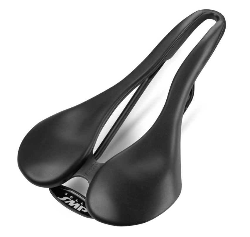 Selle SMP EVO 20C Narrow saddle top view showing wide central channel