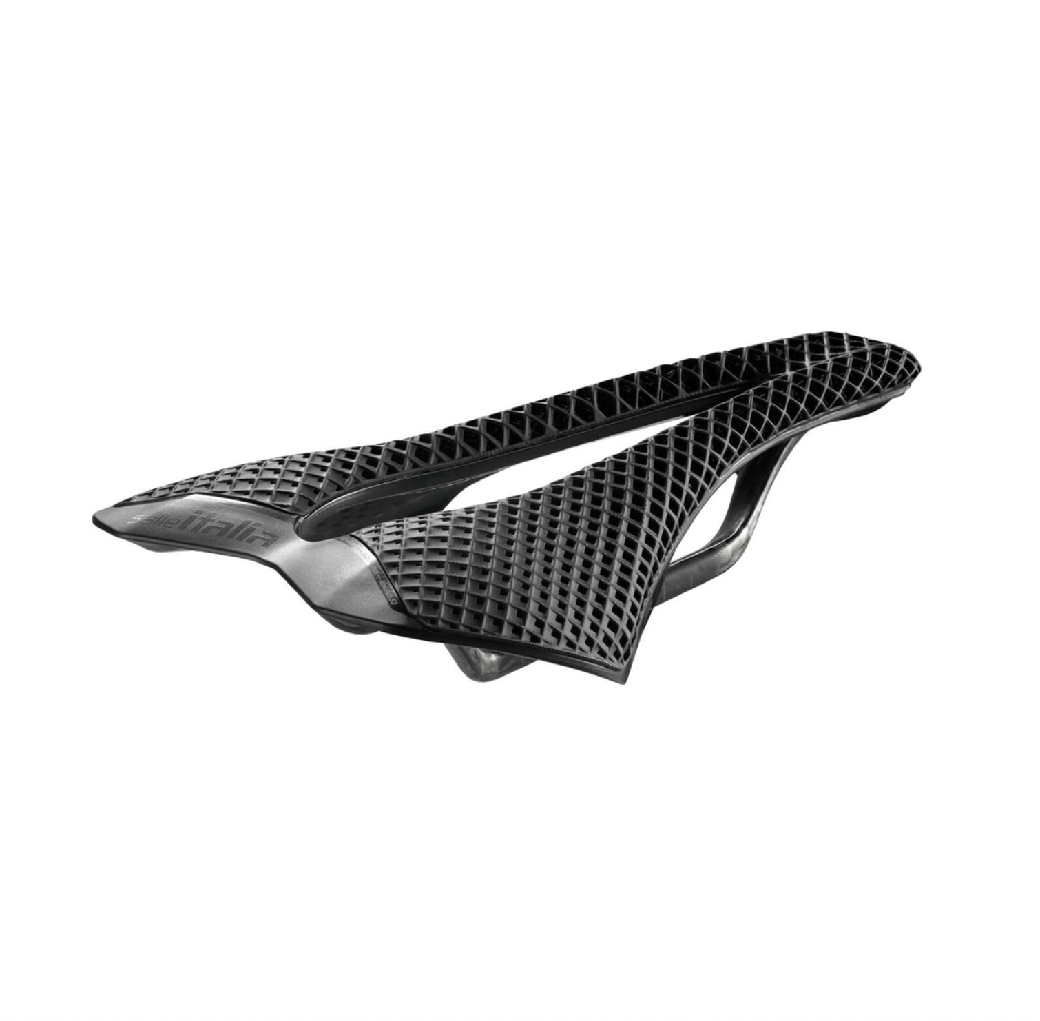 Black bicycle saddle for raod or gravel with 'Selle Italia' Carbon 3d molded 