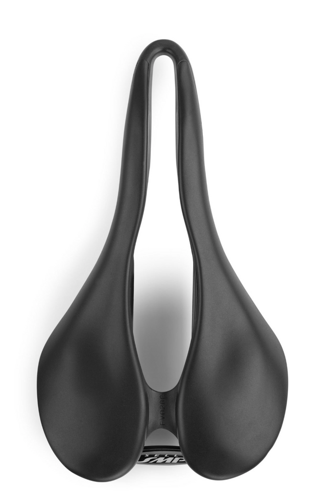 Selle SMP EVO 20C Narrow saddle top view showing wide central channel