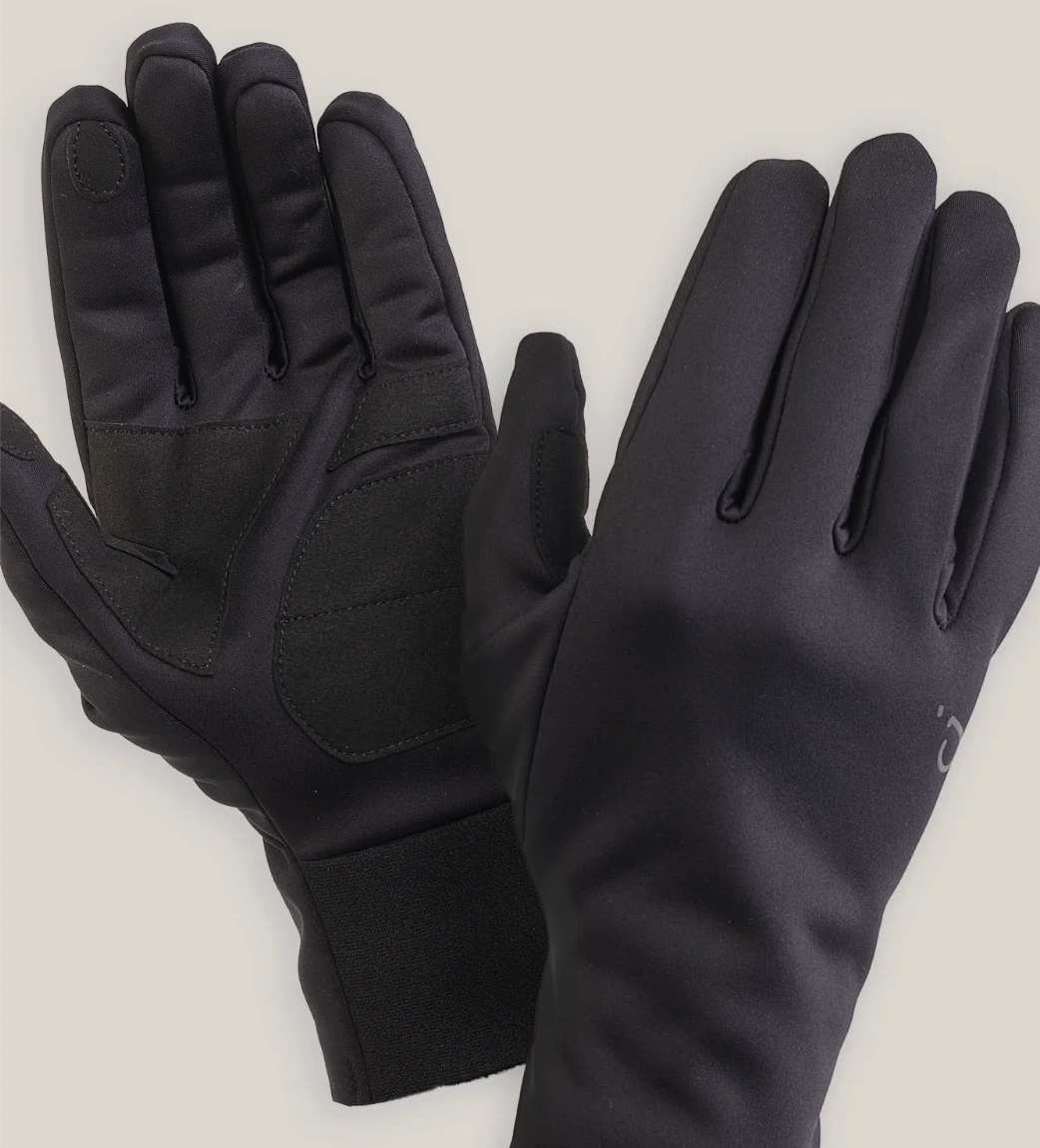 Close-up of rubberised palm grip on Velocio winter cycling gloves
