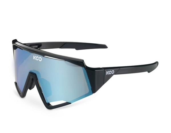 SUNGLASSES KOO SPECTRO BLACK FRAME TURQUOISE LENSES  CYCLING SYDNEY AUSTRALIA BIKE SHOP