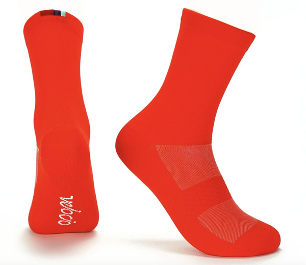 VELOCIO SOCKS SIGNATURE SOLAR FLARE RED CYCLING SYDNEY AUSTRALIA BIKE SHOP 