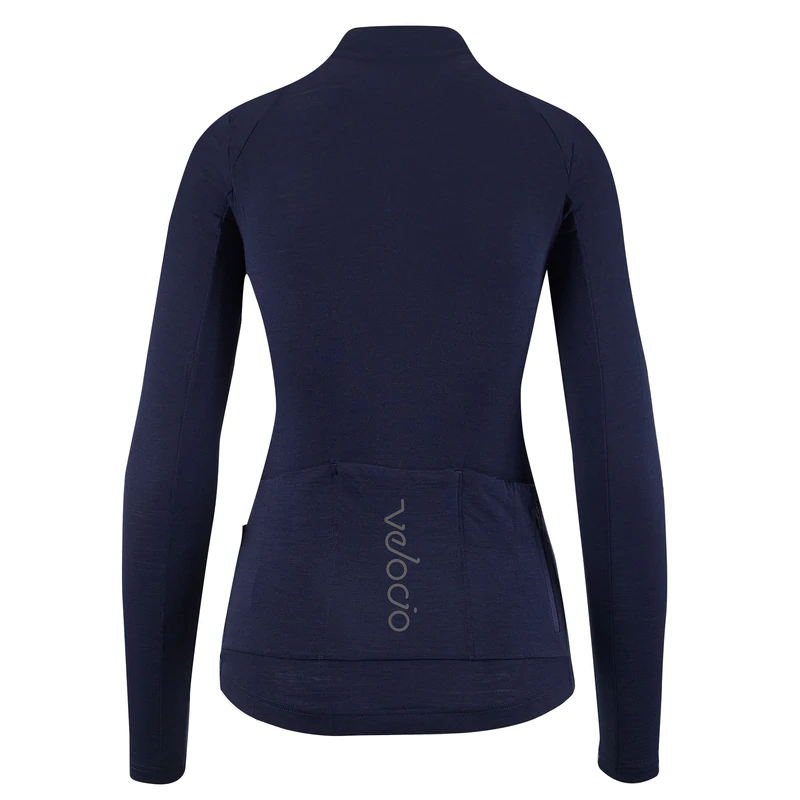 VELOCIO WOMENS CONCEPT MERINO LONG SLEEVE NAVY CYCLING SYDNEY AUSTRALIA BIKE SHOP