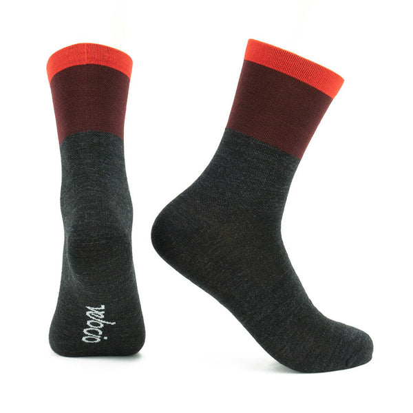 VELOCIO WOOL SOCKS TRICOLOR WARMER RED CYCLING SYDNEY AUSTRALIA BIKE SHOP
